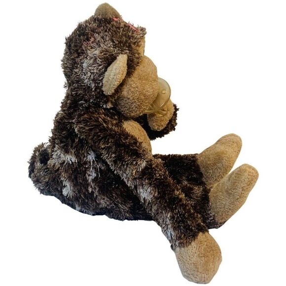 Aurora Plush Baby Monkey Stuffed Toy Pink Pacifier Binki 14”MISSING DIAPER BIB - Picture 4 of 6